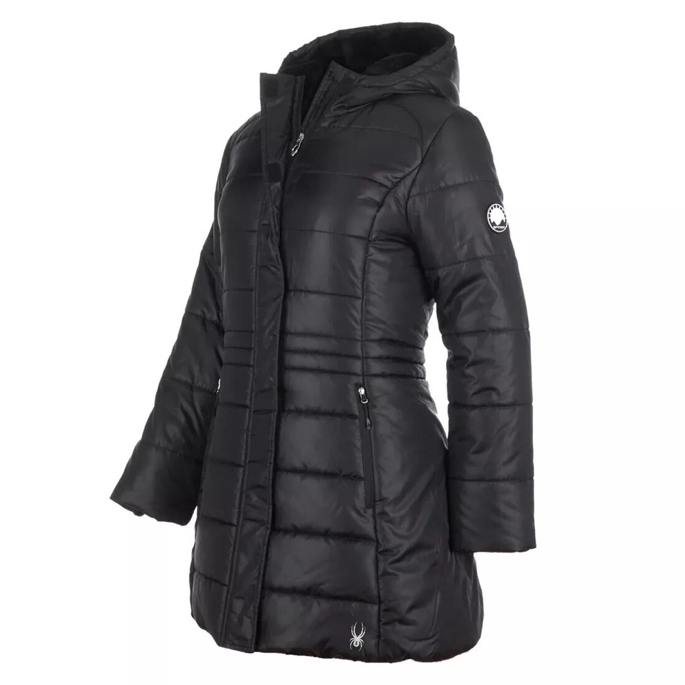 PYDER WOMEN'S YARA HOODED PUFFER PARKA COAT, BLACK